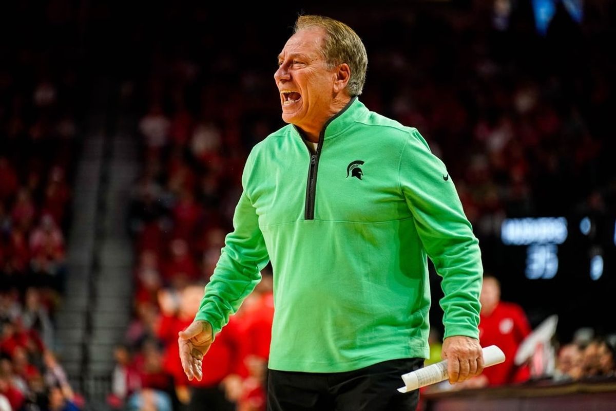 Dec 10, 2023; Lincoln, Nebraska, USA; Michigan State Spartans head coach Tom Izzo during the second half against the Nebraska Cornhuskers at Pinnacle Bank Arena.