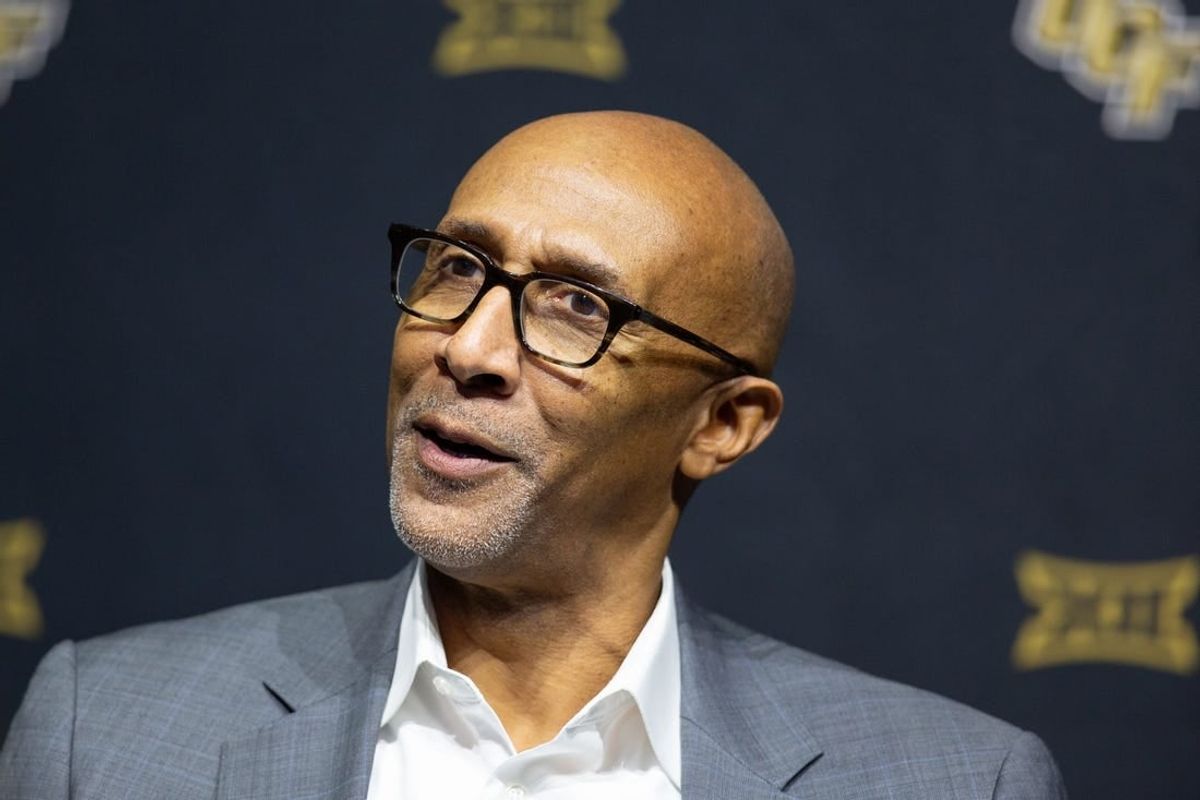 Oct 18, Kansas City, MO, USA; University of Central Florida head coach Johnny Dawkins answers questions at Big 12 Men s Basketball Tipoff at T-Mobile Center.