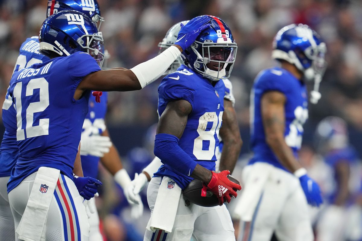 The New York Giants are getting by without production from Kenny Golladay and Kadarius Toney