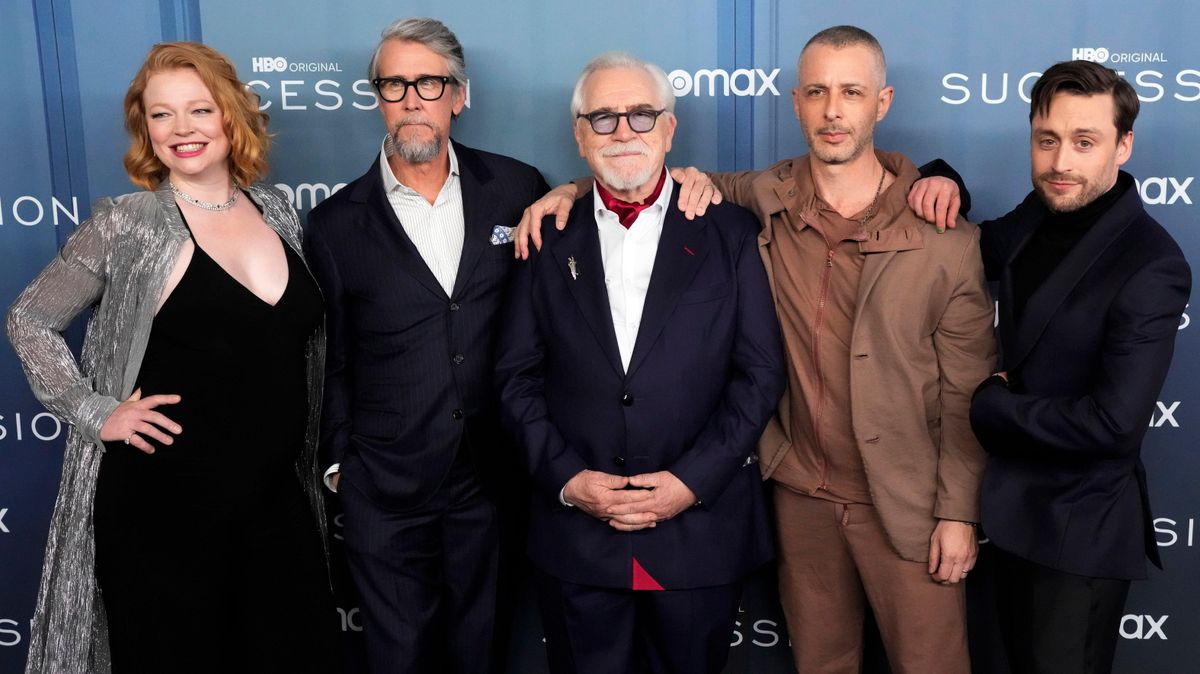 Sarah Snook, Alan Ruck, Brian Cox, Jeremy Strong, and Kieran Culkin attend the premiere of HBO’s “Succession” season four at Jazz at Lincoln Center.