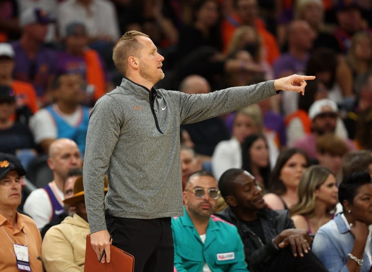 Apr 25, 2023; Phoenix, Arizona, USA; Phoenix Suns assistant coach Kevin Young against the Los Angeles Clippers during game five of the 2023 NBA playoffs at Footprint Center.