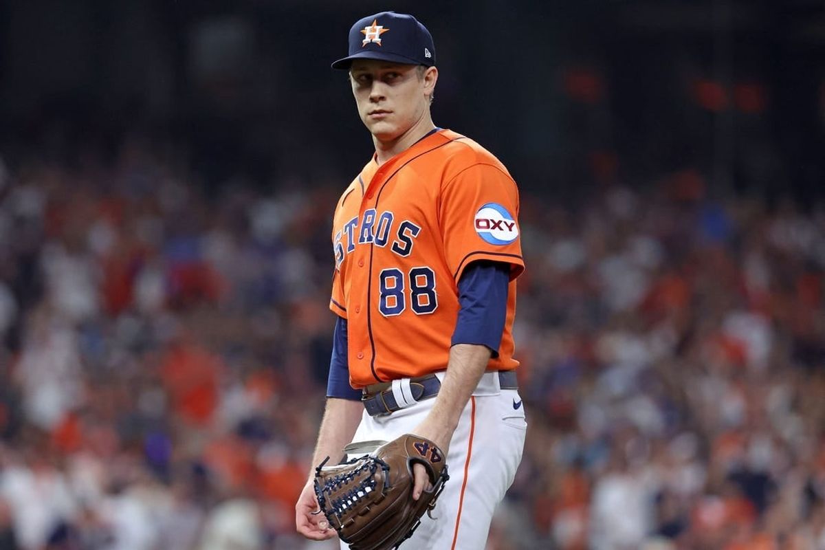 Oct 22, 2023; Houston, Texas, USA; Houston Astros relief pitcher Phil Maton (88) in the sixth inning during game six of the ALCS for the 2023 MLB playoffs against the Texas Rangers at Minute Maid Park.