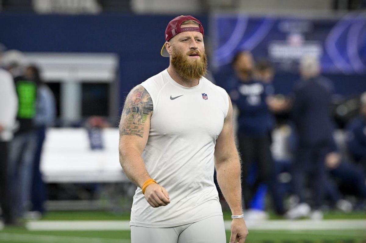 Nov 23, 2023; Arlington, Texas, USA; Washington Commanders place kicker Joey Slye (6) warms up before the game between the Dallas Cowboys and the Washington Commanders at AT&T Stadium.