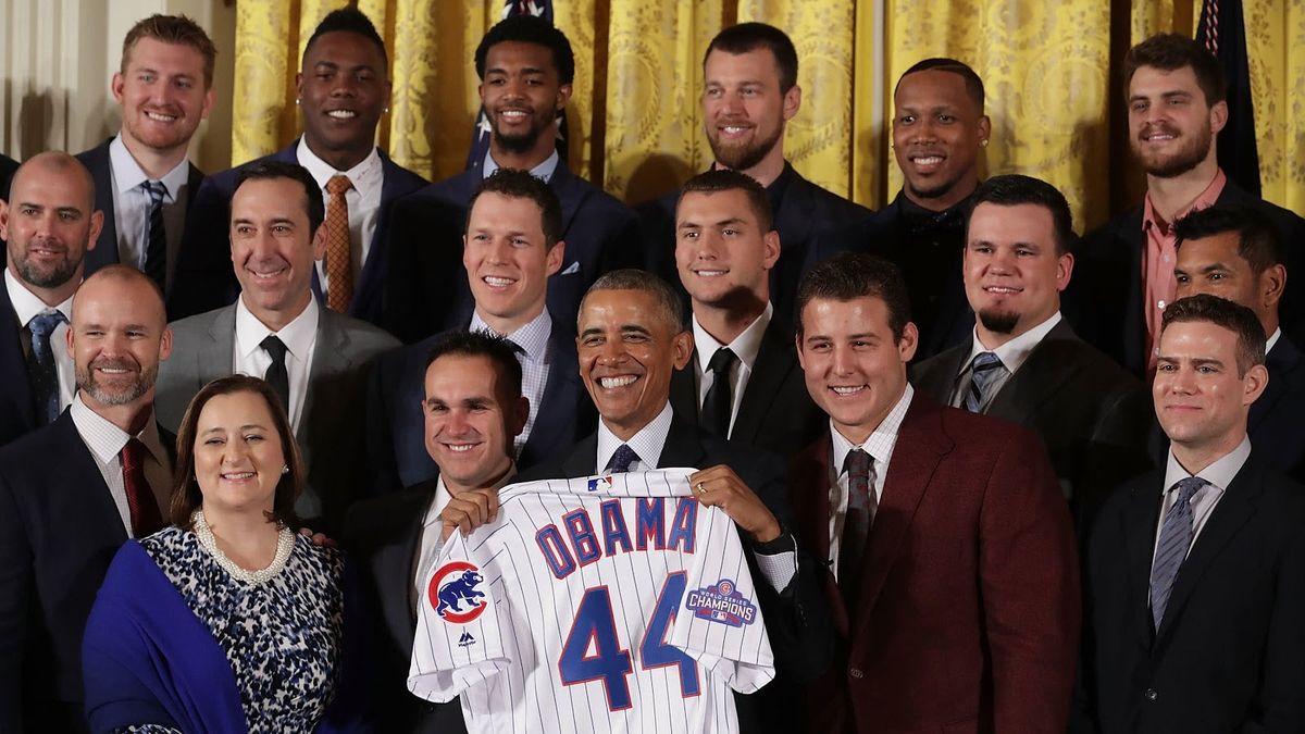 The 2016 World Series Champs Chicago Cubs hang out with President Barack Obama at the White House.