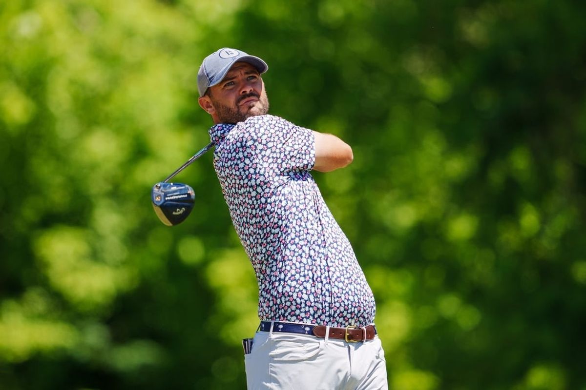 Apr 22, 2023; Avondale, Louisiana, USA; Wesley Bryan hits a tee shot on the 16th hole during the third round of the Zurich Classic of New Orleans golf tournament.