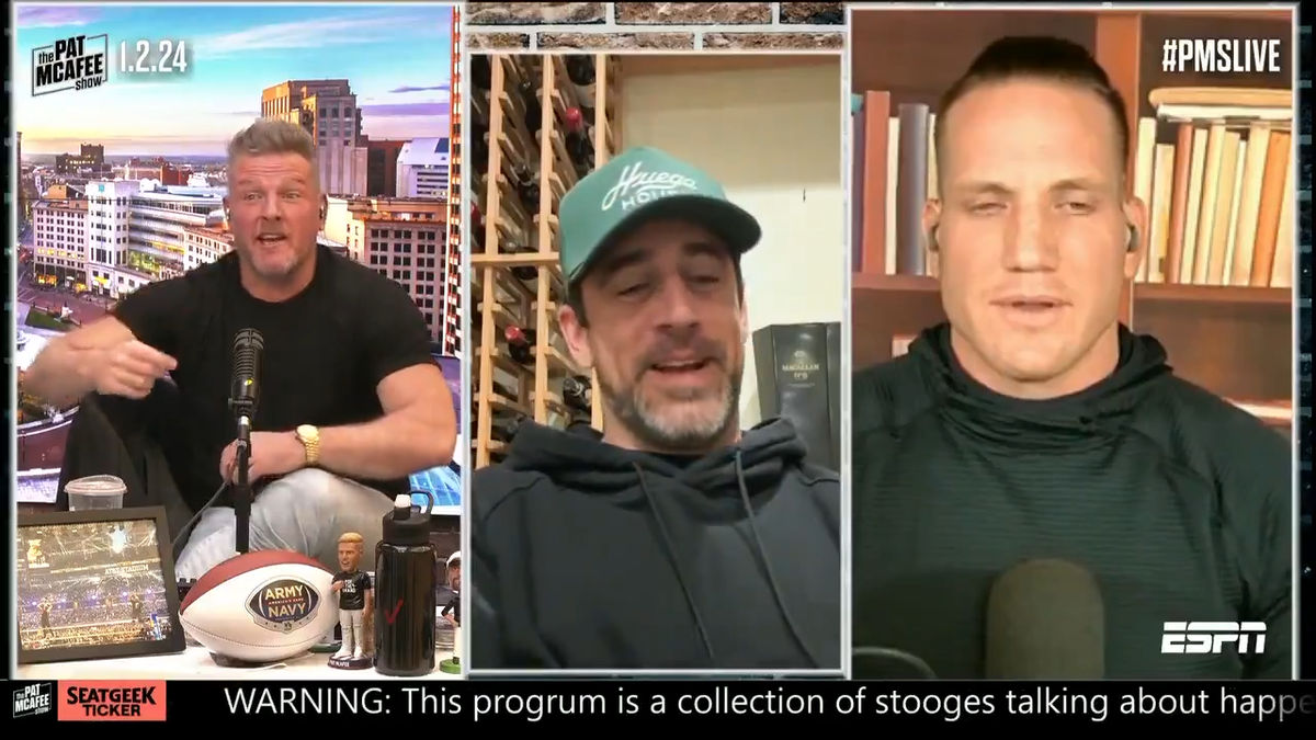 Aaron Rodgers during one of his many paid appearances on the PMS