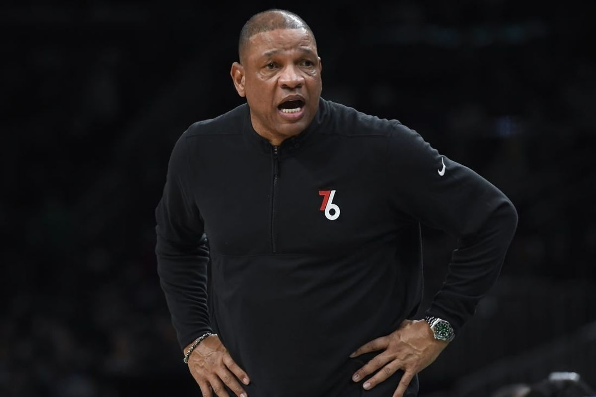 May 9, 2023; Boston, Massachusetts, USA; Philadelphia 76ers head coach Doc Rivers in the second half during game five of the 2023 NBA playoffs against the Boston Celtics at TD Garden.