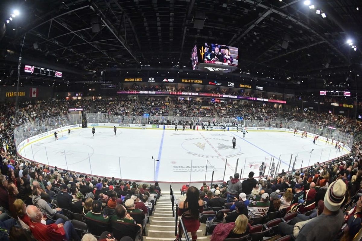 Nov 7, 2023; Tempe, Arizona, USA; General view of Mullett Arena in the second period of the game between the Arizona Coyotes and the Seattle Kraken.