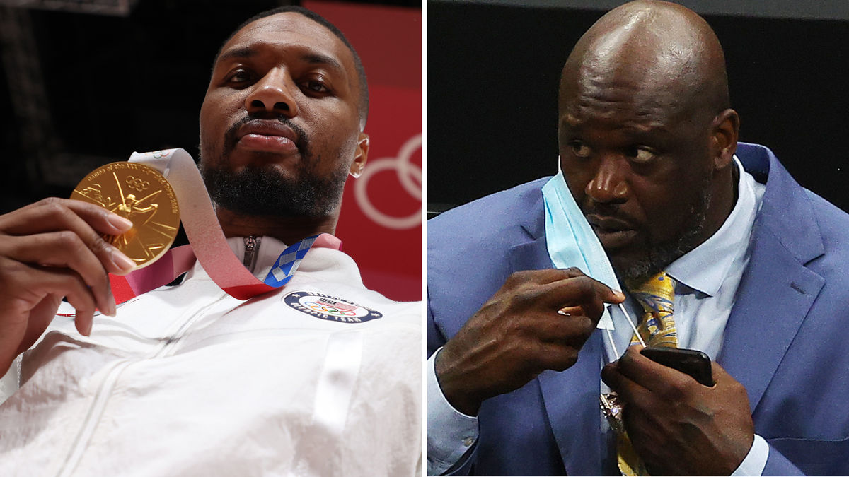Damian Lillard (l.) and Shaquille O’Neal