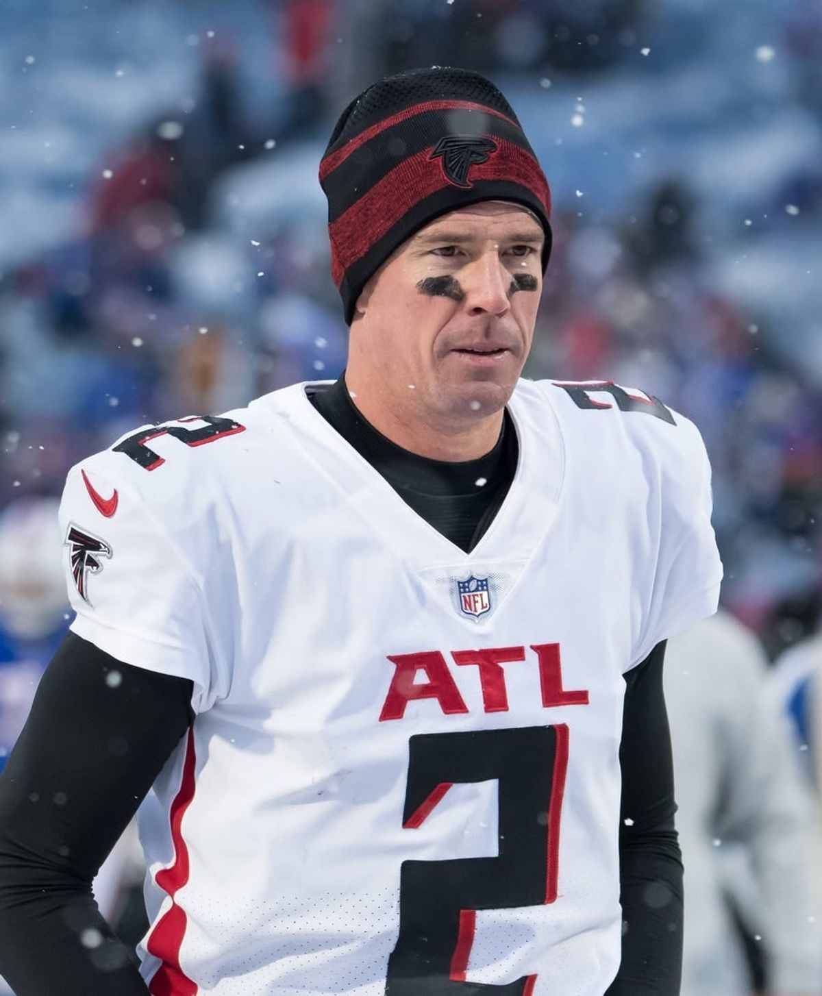 Jan 2, 2022; Orchard Park, New York, USA; Atlanta Falcons quarterback Matt Ryan (2) leaves the field after a game against the Buffalo Bills at Highmark Stadium.