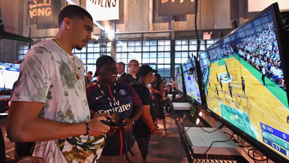 Jason Tatum playing NBA 2K19