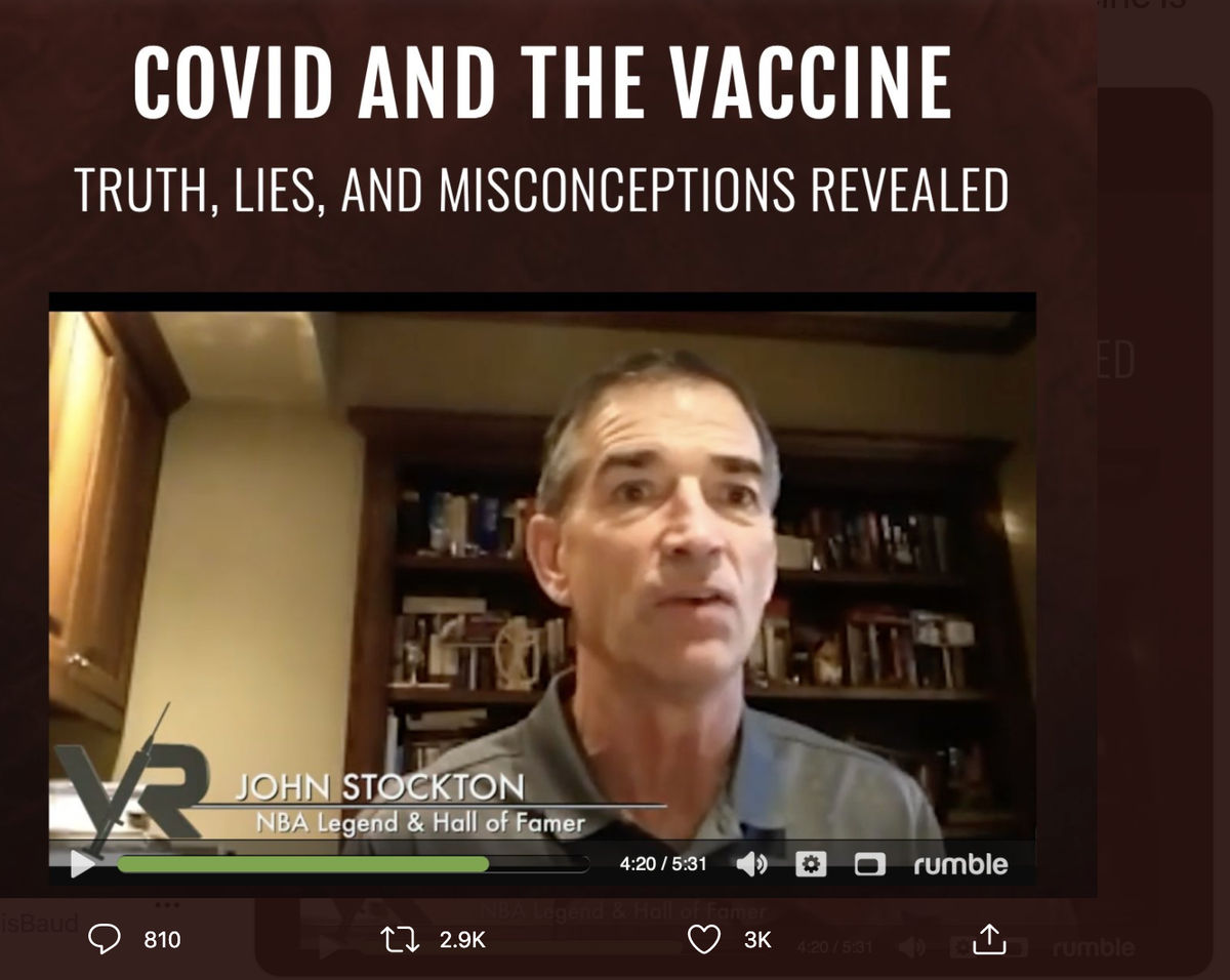 John Stockton says he’s done his own research on COVID vaccines.