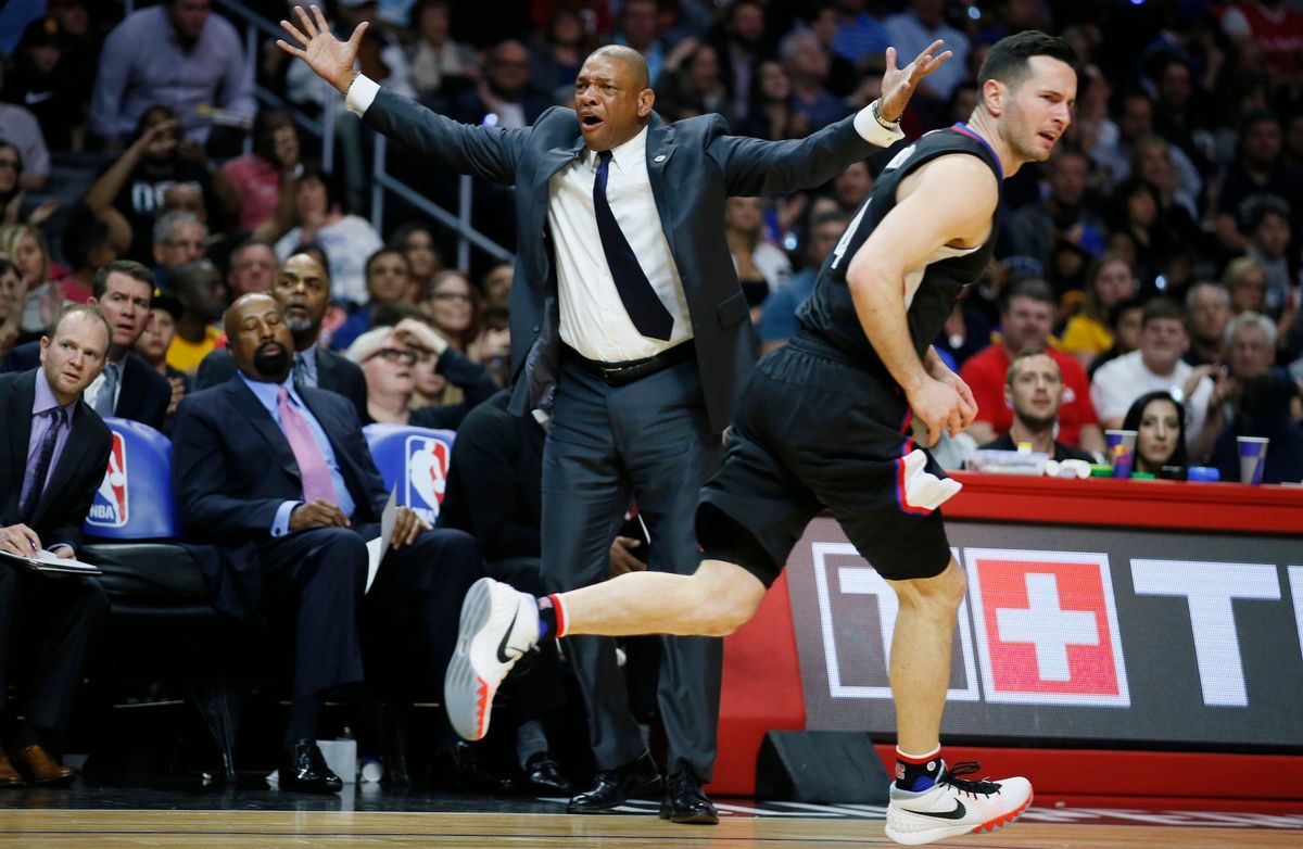Doc imploring our heckler to do better (via  [object Object] ). Note: That’s not what is actually happening in this picture.