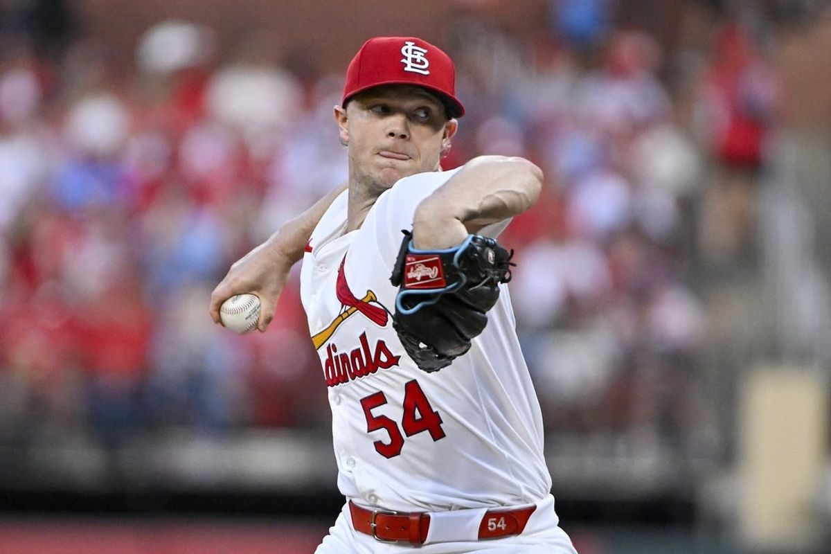 May 3, 2024; St. Louis, Missouri, USA;  St. Louis Cardinals starting pitcher Sonny Gray (54) pitches against the Chicago White Sox during the second inning at Busch Stadium.