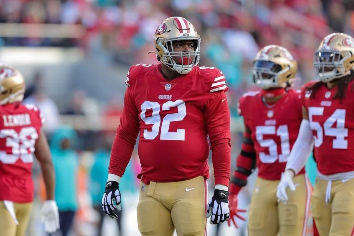 Dec 4, 2022; Santa Clara, California, USA; San Francisco 49ers defensive end Kerry Hyder Jr. (92) during the game against the Miami Dolphins at Levi's Stadium.