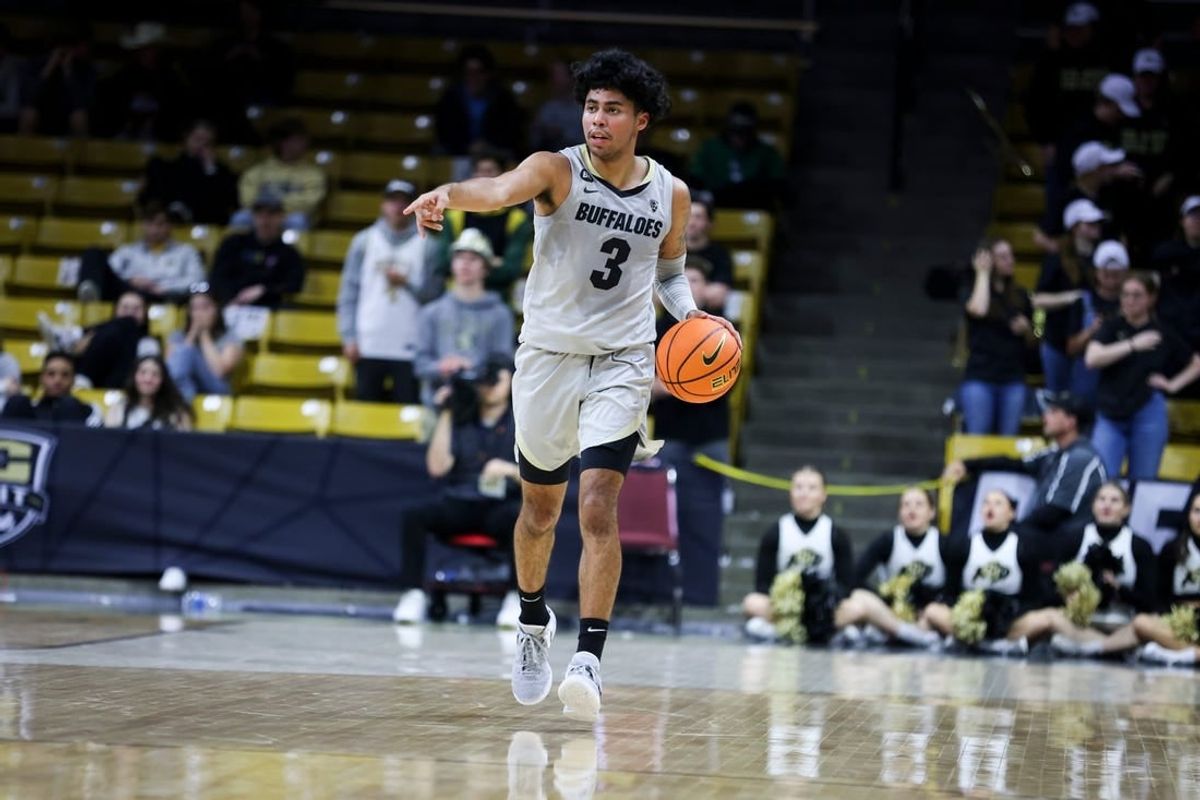 Nov 26, 2023; Boulder, Colorado, USA; Colorado Buffaloes guard Julian Hammond III (3) gestures to the offense during the second half of the game against the Iona Gaels at CU Events Center.