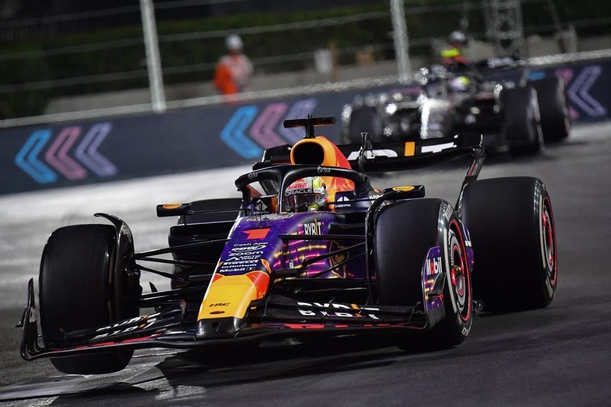 Nov 18, 2023; Las Vegas, Nevada, USA; Red Bull Racing driver Max Verstappen of The Netherlands (1) during the Las Vegas Grand Prix at Las Vegas Strip Circuit.