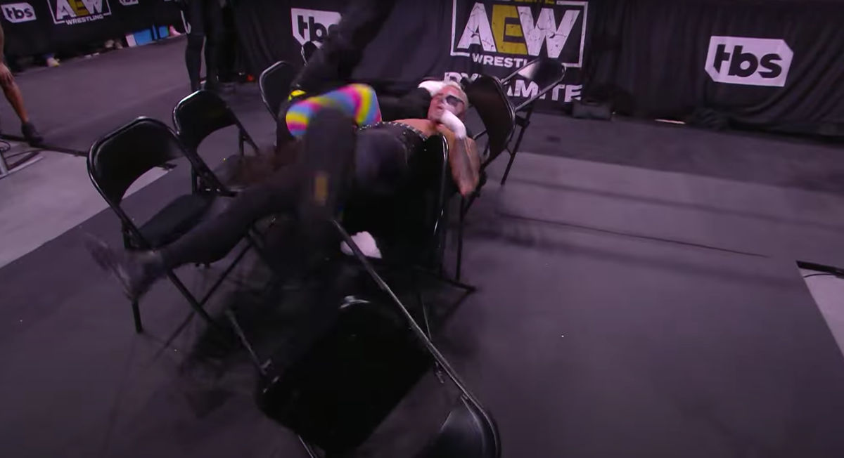 Darby  Allin falls through a table on AEW dynamite.