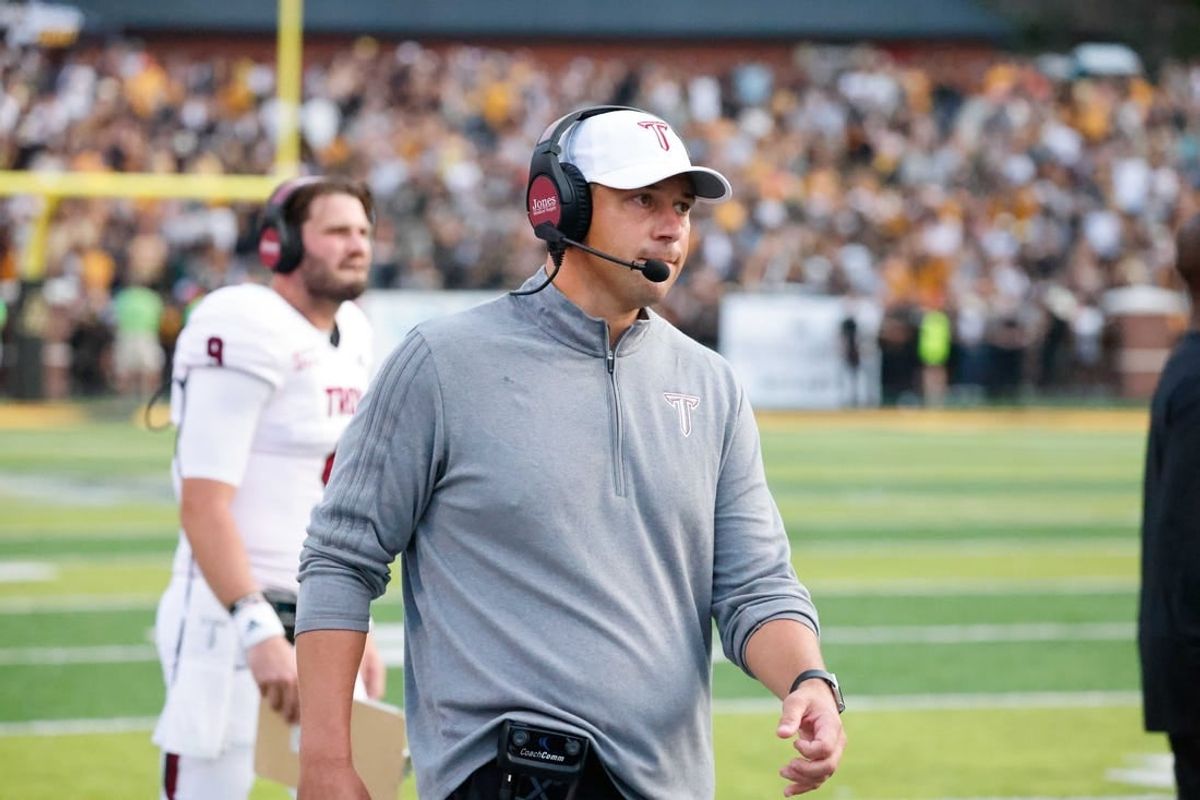 Sep 17, 2022; Boone, North Carolina, USA; Troy Trojans head coach Jon Sumrall on the sidelines against the Appalachian State Mountaineers during the second half at Kidd Brewer Stadium.