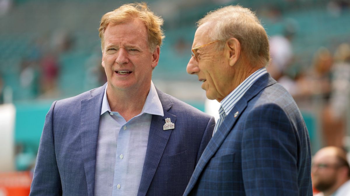 NFL Commissioner  Roger  Goodell  and  Dolphins  owner  Stephen  Ross.