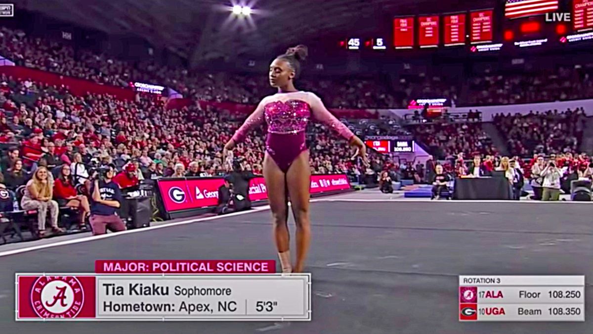 After experiencing racist jokes and mistreatment  while a gymnast at the University of Alabama, Tia Kiaku went to social media to tweet about it.