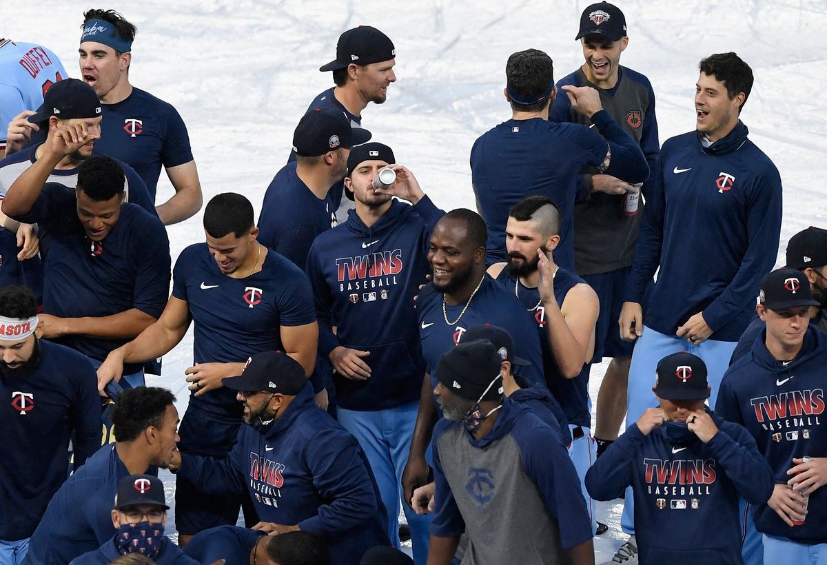 The Twins celebrate their AL Central championship.