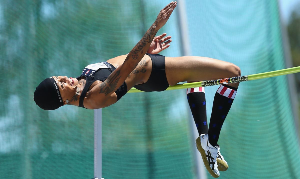 McPherson en route to winning the 2014 U.S. Outdoor Championships. (Photo credit: Andy Lyons/ [object Object] )
