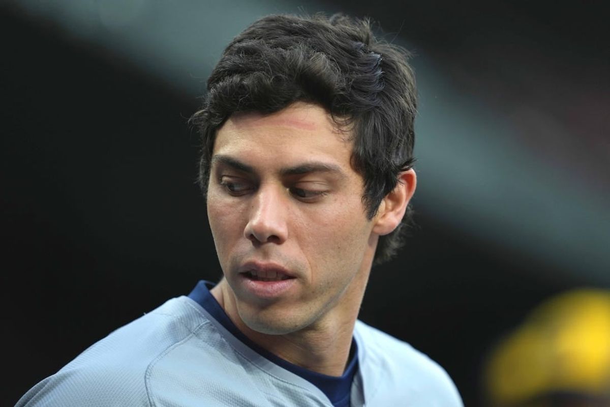 Apr 12, 2024; Baltimore, Maryland, USA; Milwaukee Brewers outfielder Christian Yelich (22) prior to the game against the Baltimore Orioles at Oriole Park at Camden Yards.