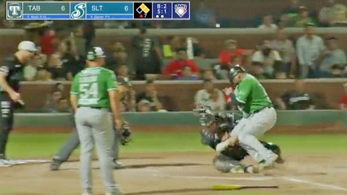 Pablo Sandoval delivers his own version of the Wuxi Finger during  a  recent Mexican League game.