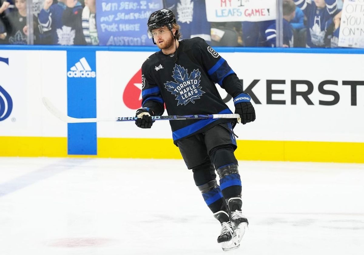 Dec 27, 2023; Toronto, Ontario, CAN; Toronto Maple Leafs right wing William Nylander (88) skates during the warmup before a game against the Ottawa Senators at Scotiabank Arena.