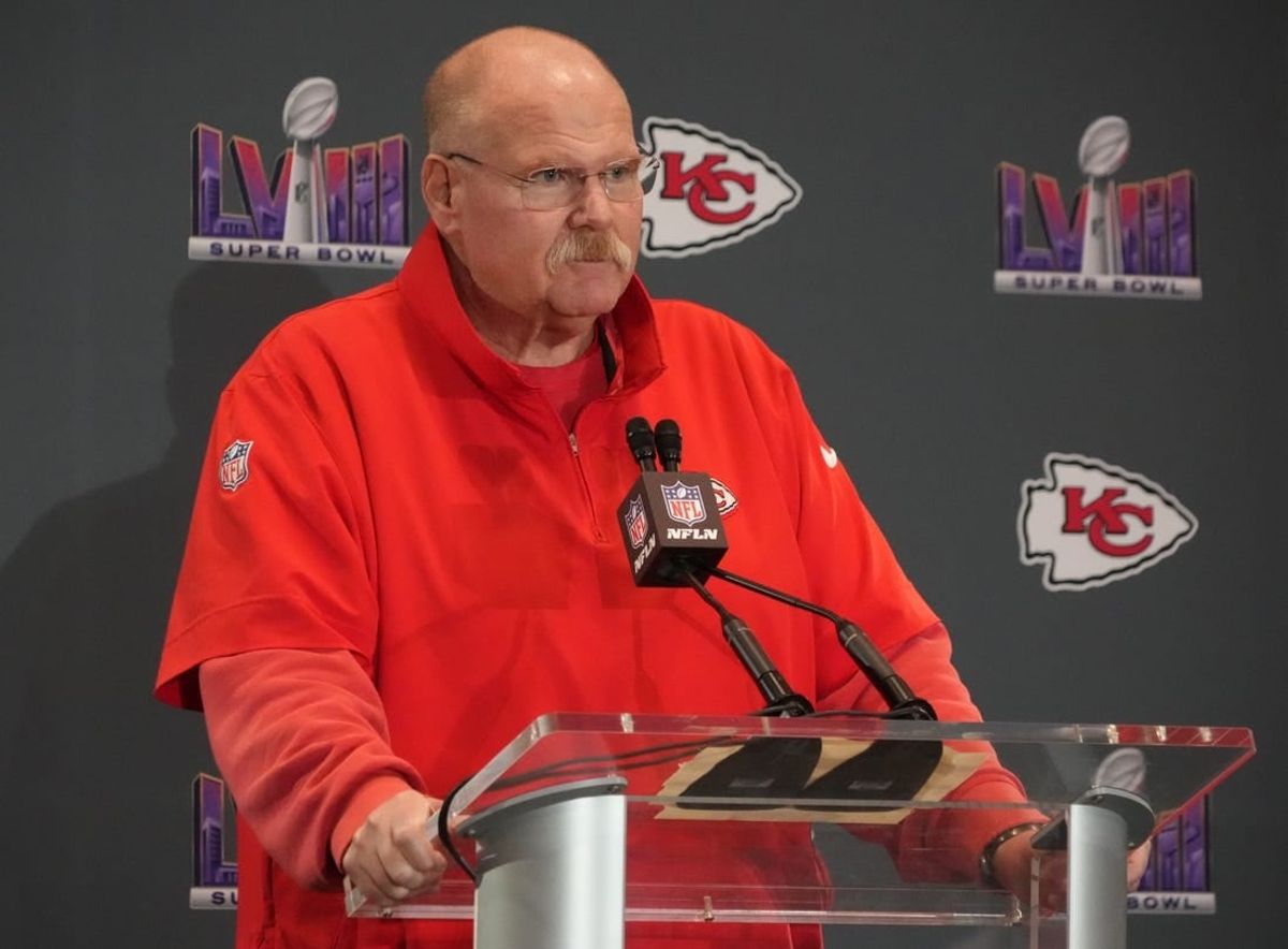 Feb 6, 2024; Las Vegas, NV, USA; Kansas City Chiefs head coach Andy Reid speaks during a press conference before Super Bowl LVIII at Westin Lake Las Vegas Resort and Spa.