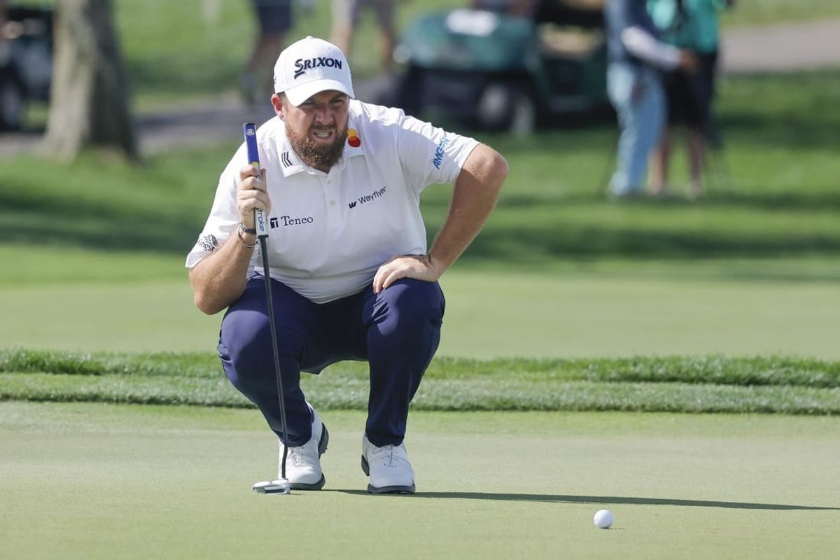 Mar 7, 2024; Orlando, Florida, USA;  Shane Lowry lines up his putt on the sixth green during the first round of the Arnold Palmer Invitational golf tournament.