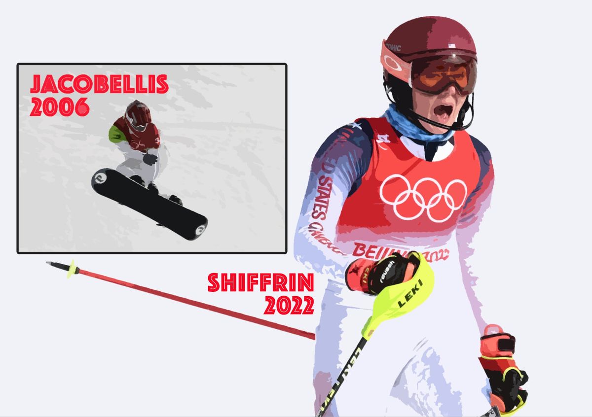 Lindsay Jacobellis (inset) and Mikaela Shiffrin