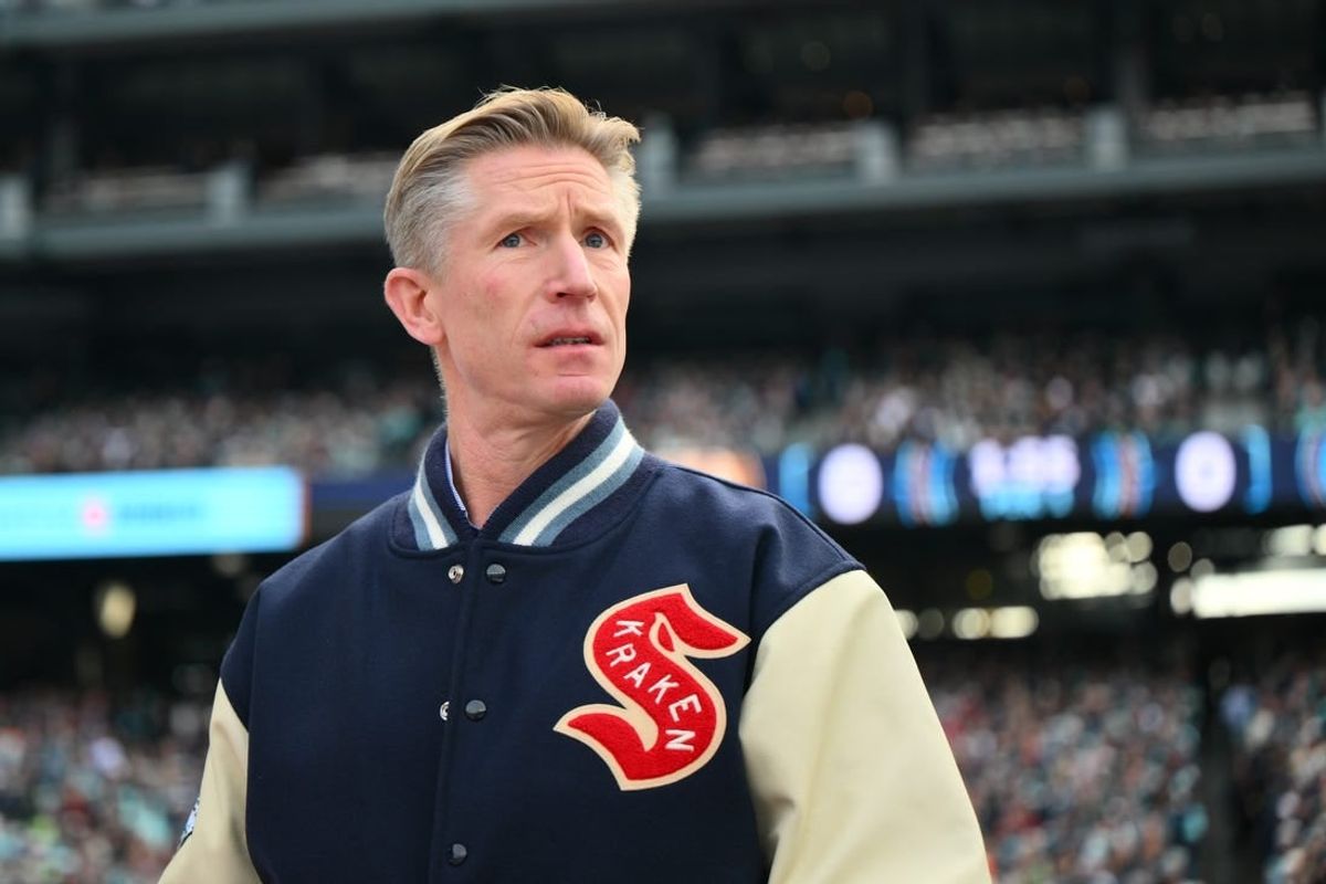 Jan 1, 2024; Seattle, Washington, USA; Seattle Kraken head coach David Hakstol during the first period in the 2024 Winter Classic ice hockey game against the Vegas Golden Knights at T-Mobile Park.