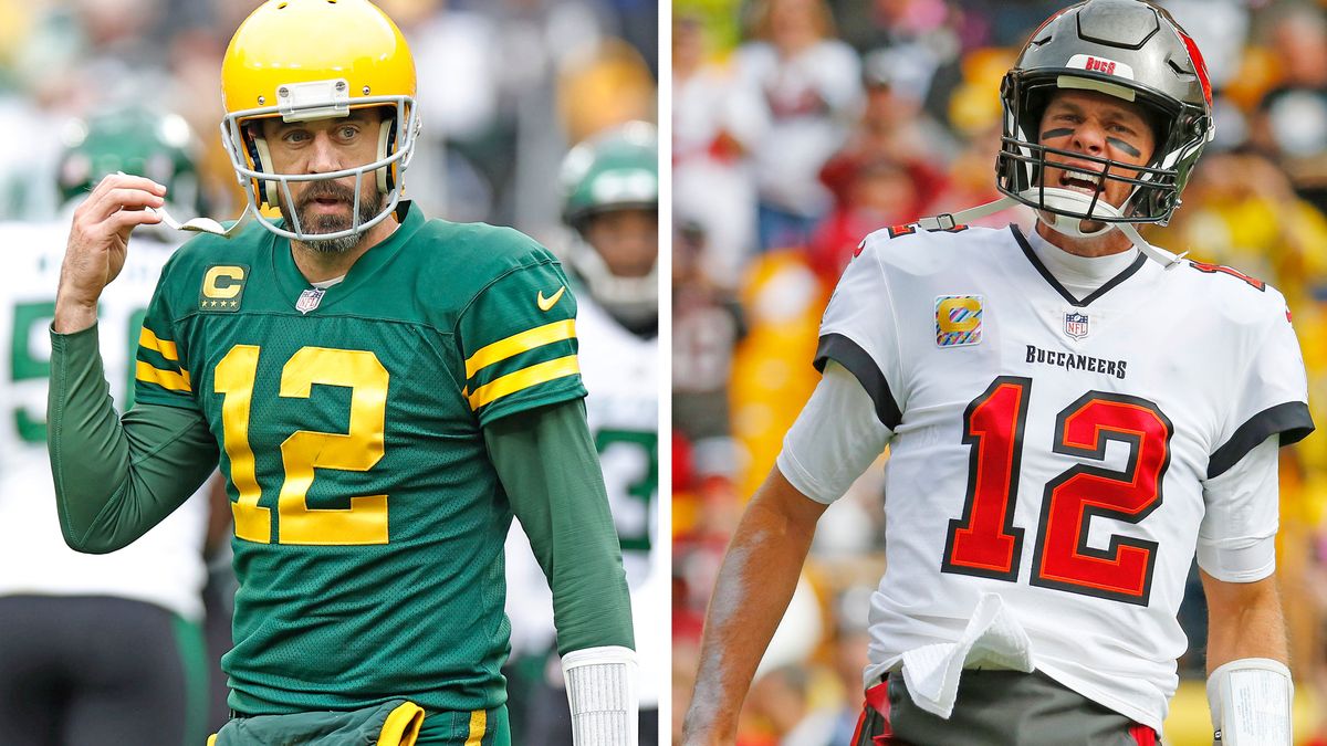 Aaron Rodgers (left) and Tom Brady