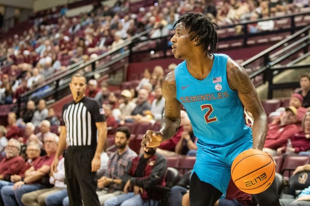 Florida State Seminoles forward Jamir Watkins (2) looks to make his next move. The Florida State Seminoles hosted the Central Michigan Chippewas on Monday, Nov. 13, 2023.
