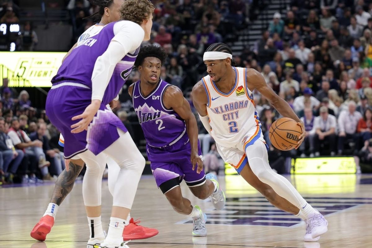 Jan 18, 2024; Salt Lake City, Utah, USA;  Utah Jazz guard Collin Sexton (2) runs past Utah Jazz guard Collin Sexton (2) during the second quarter at Delta Center.