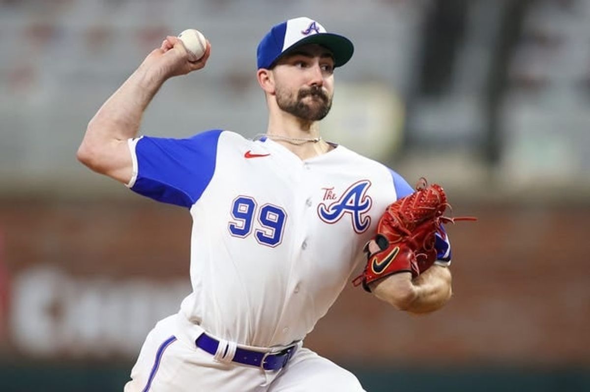 Sep 30, 2023; Atlanta, Georgia, USA; Atlanta Braves starting pitcher Spencer Strider (99) throws against the Washington Nationals in the third inning at Truist Park.