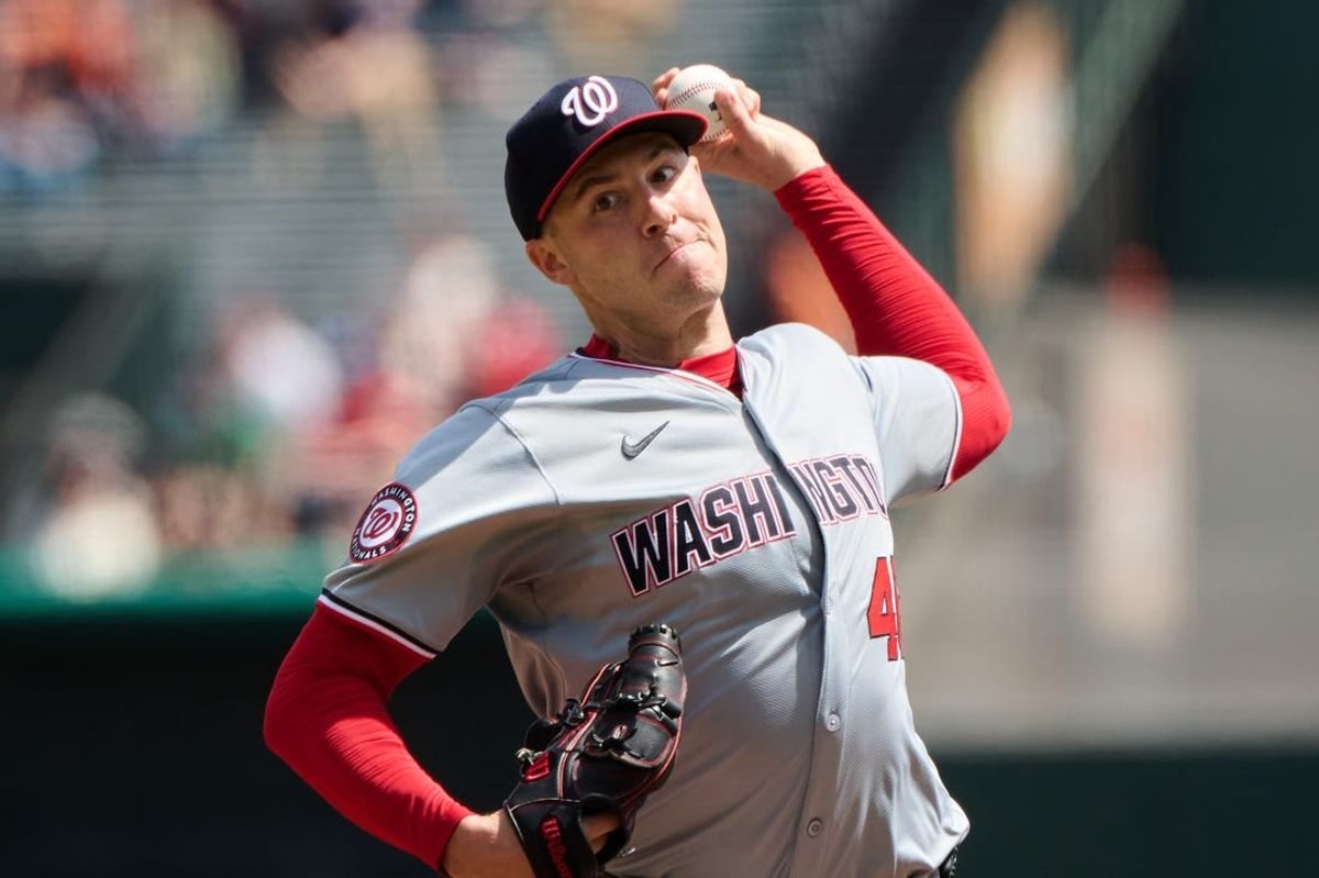 Apr 10, 2024; San Francisco, California, USA; Washington Nationals starting pitcher Patrick Corbin (46) throws a pitch against the San Francisco Giants during the first inning at Oracle Park.