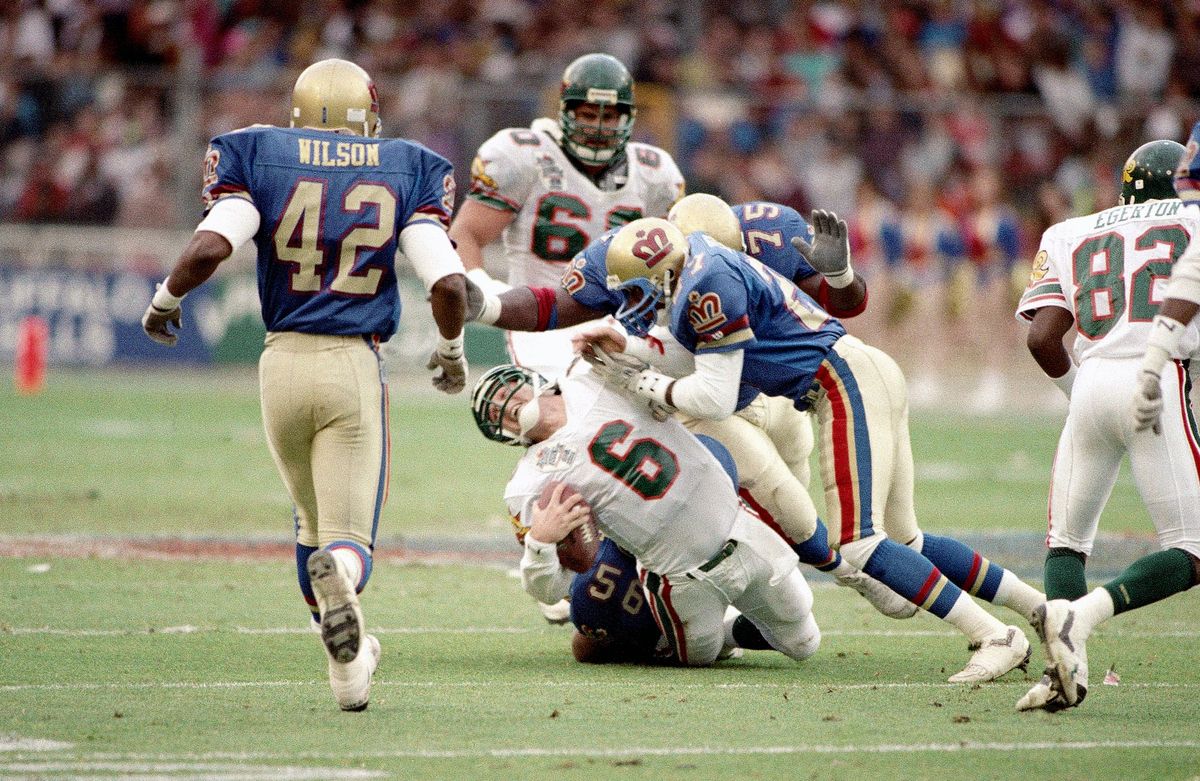 World Bowl ‘91 took place 30 years ago today between the eventual champ London Monarchs (blue) and Barcelona Dragons.