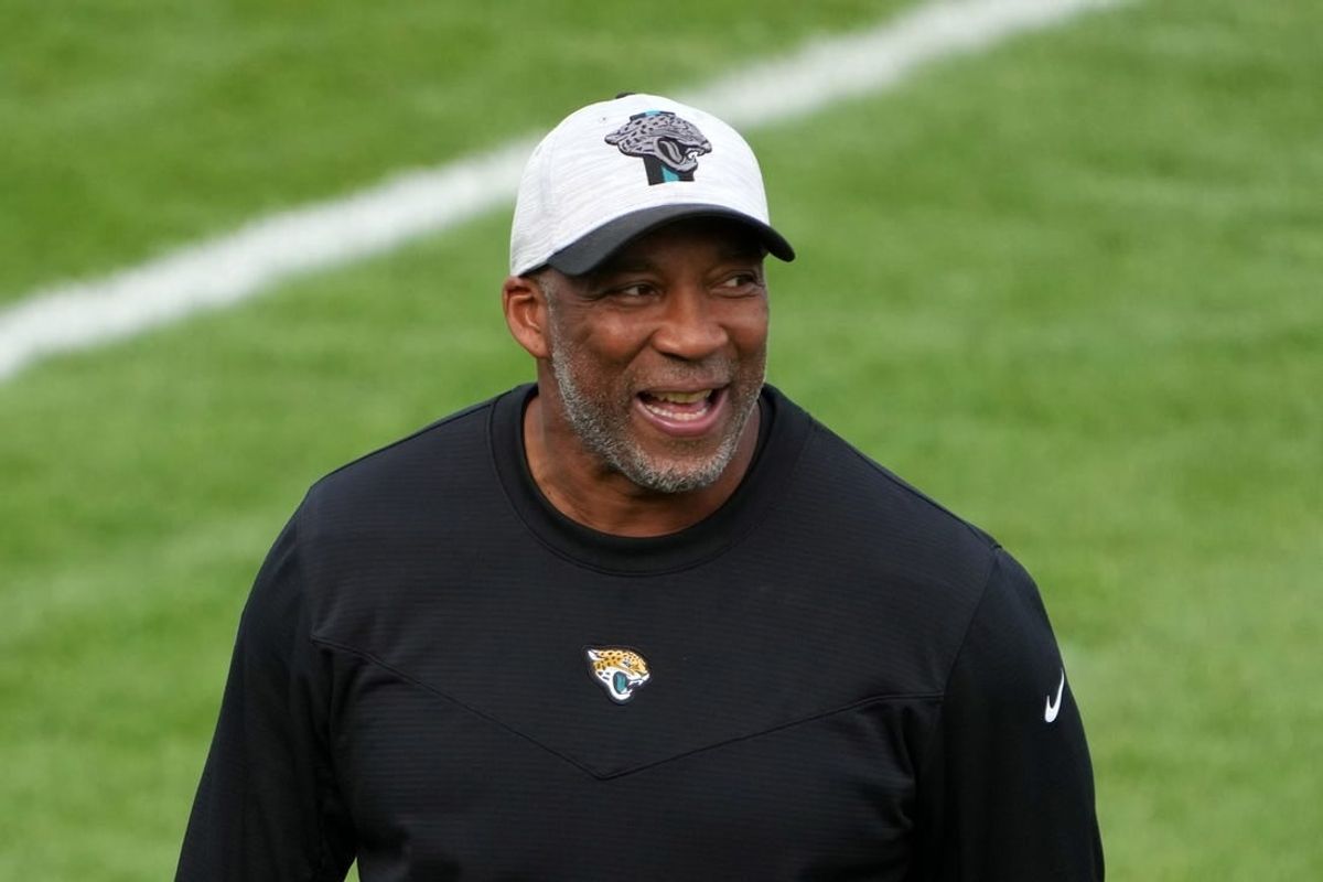 Oct 4, 2023; Ware, United Kingdom; Jacksonville Jaguars running backs coach Bernie Parmalee during practice at Hanbury Manor Marriott Hotel.