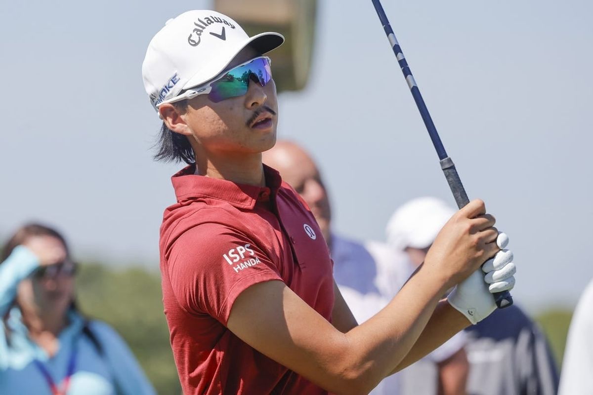 Mar 21, 2024; Palm Harbor, Florida, USA;  Min Woo Lee hits his tee shot off of the 10th tee box during the first round of the Valspar Championship golf tournament.