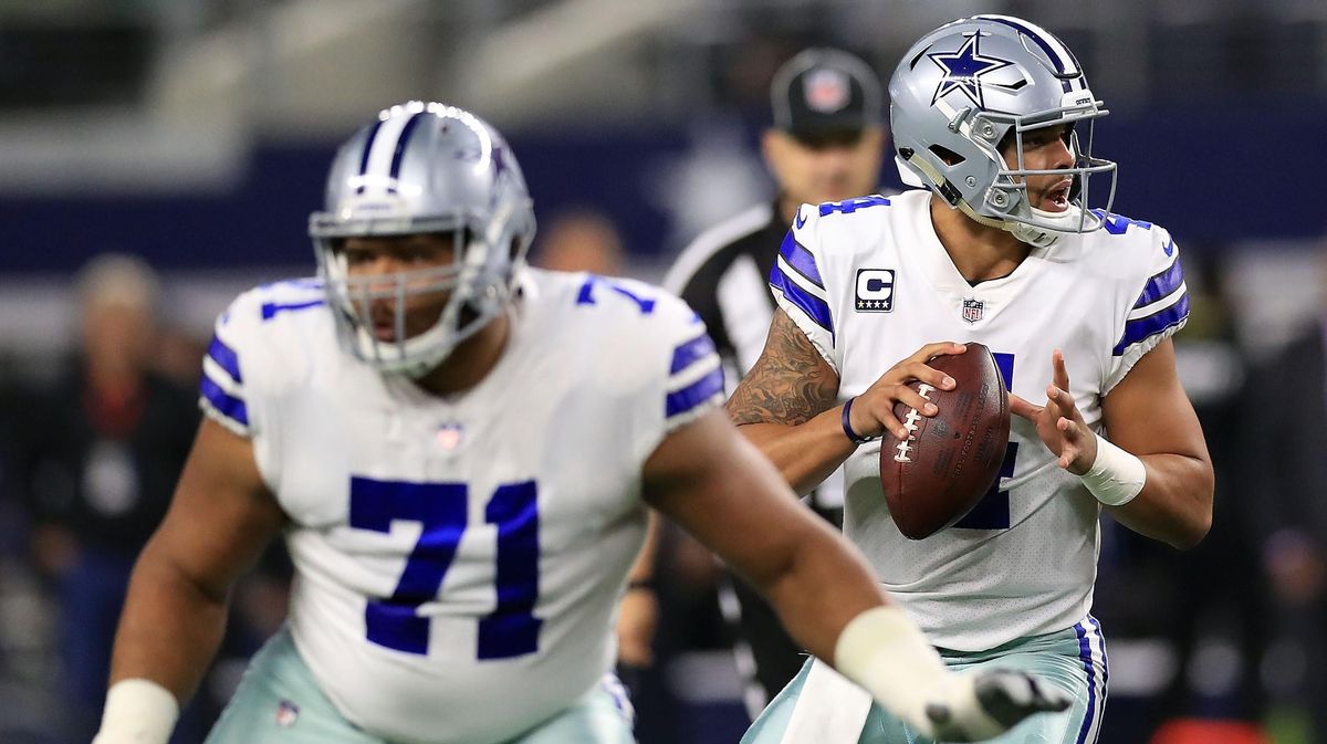 Here we see La’el Collins employing a more effective way of protecting his QB: Blocking.