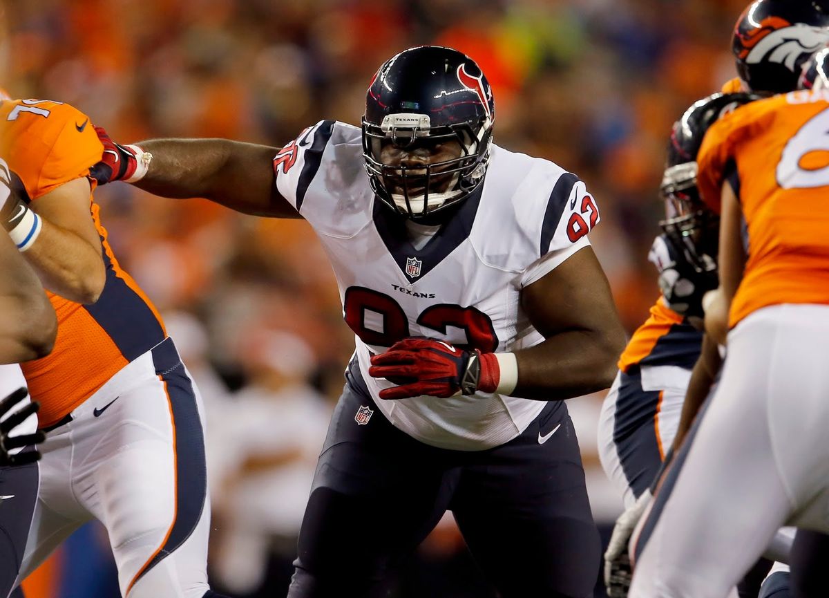 Louis Nix III in a preseason game in 2014 with Texans.
