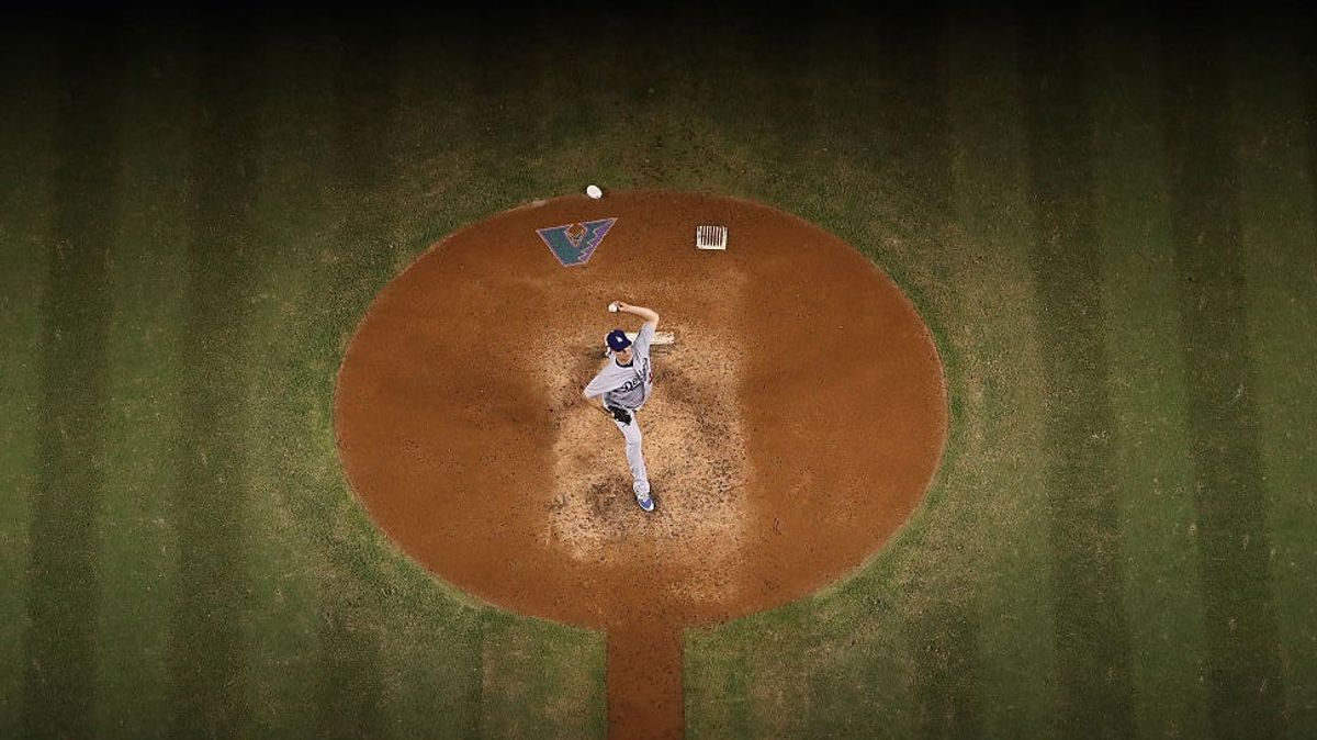 Rich Hill pitching  in September 2016. Photo via Christian Petersen/ [object Object]