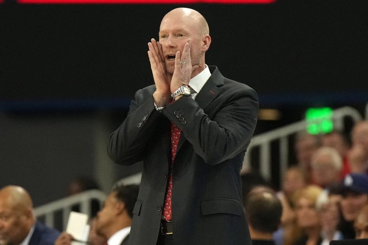Dec 22, 2023; Los Angeles, California, USA; Maryland Terrapins head coach Kevin Willard reacts against the UCLA Bruins in the first half at Pauley Pavilion presented by Wescom.