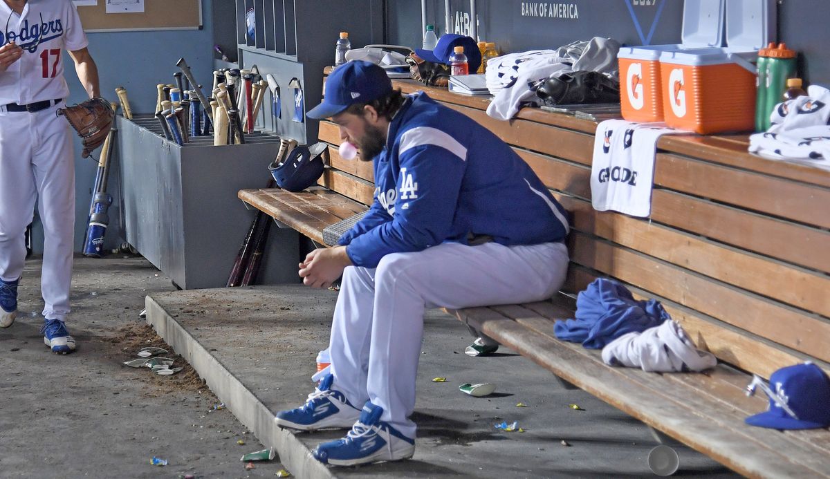 Dodgers ace Clayton Kershaw after last season’s Game 5 debacle, another one of his horrid postseason performances.
