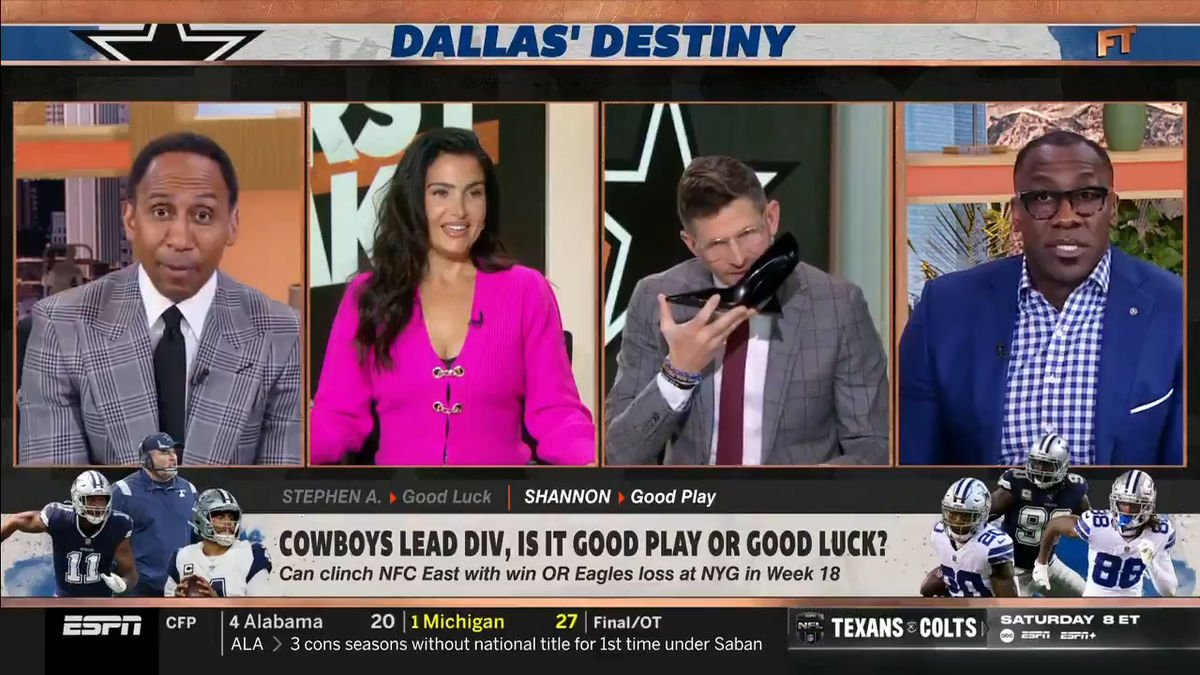 Dan Orlovsky sniffing Molly Qerim’s shoe