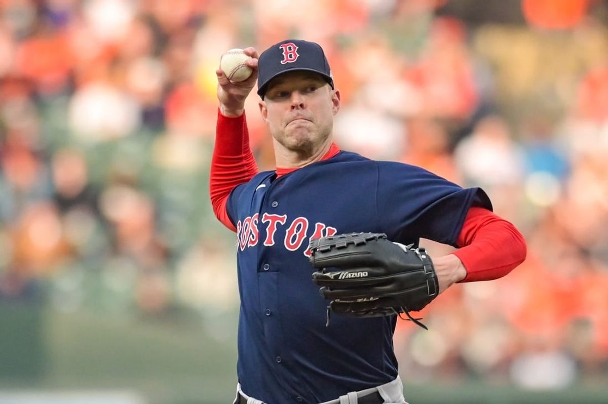 Apr 25, 2023; Baltimore, Maryland, USA; Boston Red Sox starting pitcher Corey Kluber (28).