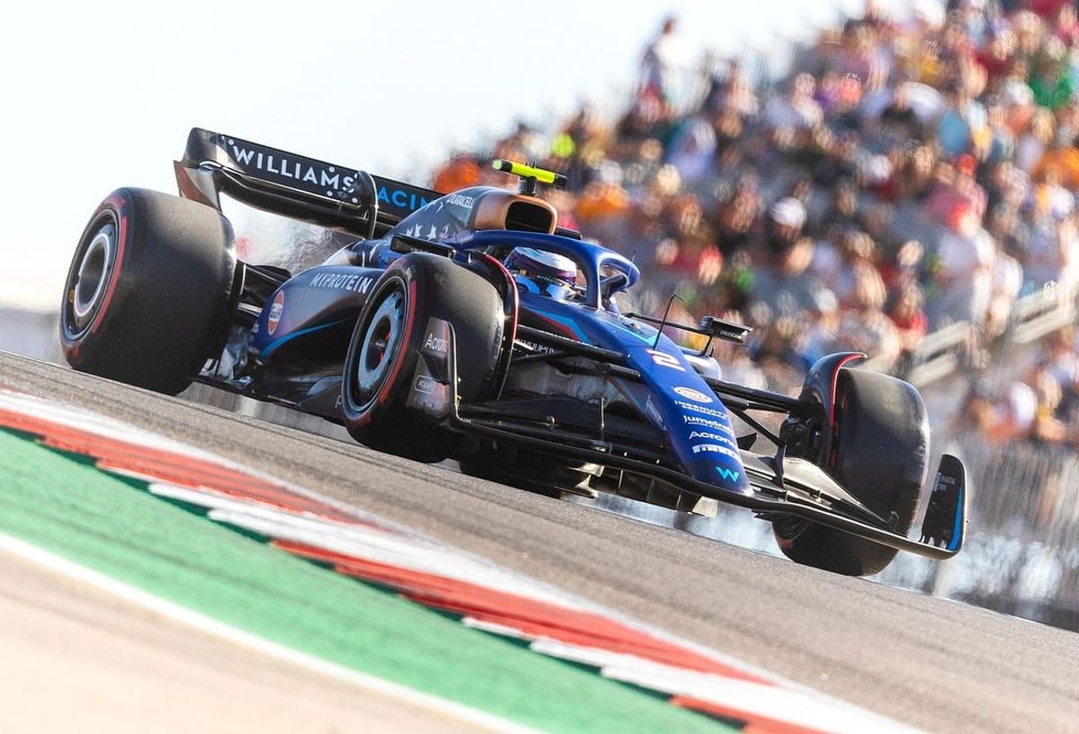 Oct 20, 2023; Austin, Texas, USA;  Logan Sargeant of Williams Racing during qualifying for the Formula 1 United States Grand Prix at Circuit of the Americas. Logan is the lone United States driver currently in F1.